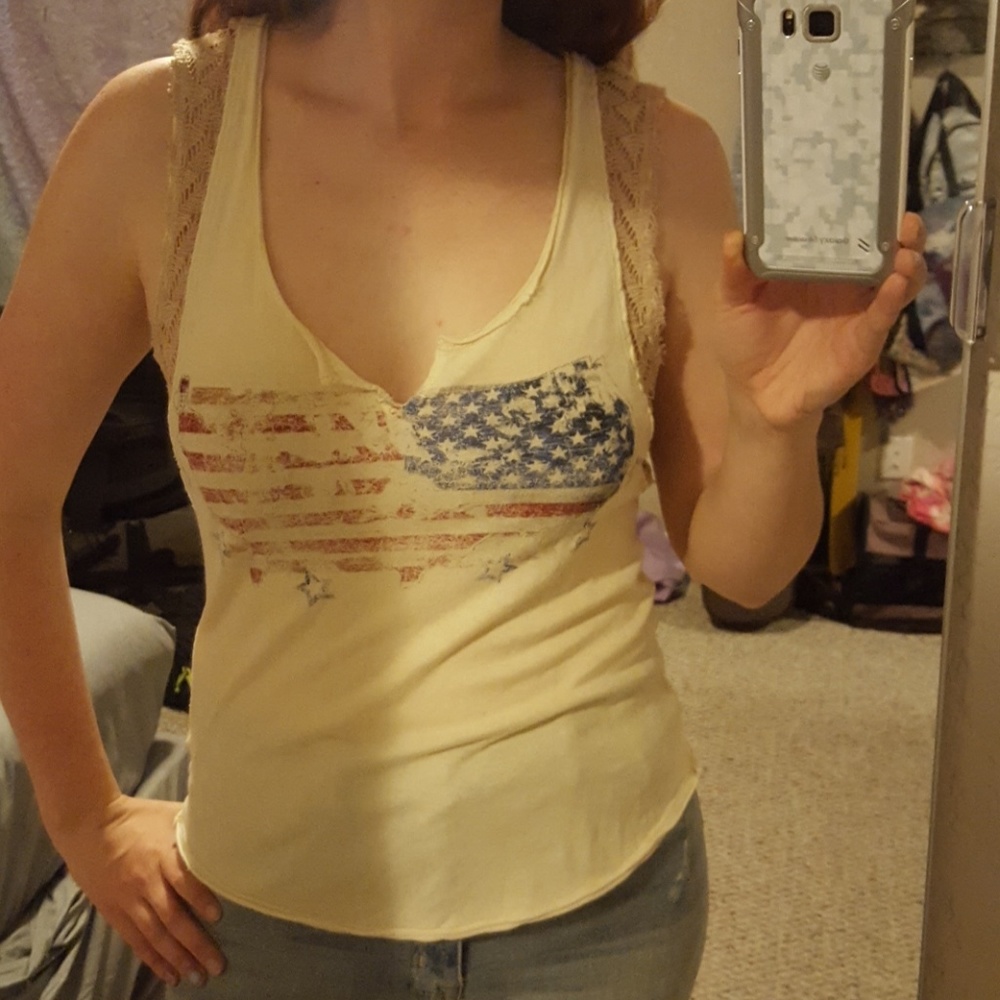 We the free American flag tank top